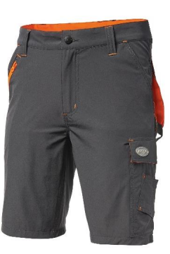 Bermuda LOGICA ANTIGUA/4 multitasche elasticizzato con tascone porta cellulare e porta metro, tripla cucitura nei punti di maggior sforzo, colore grigio arancio